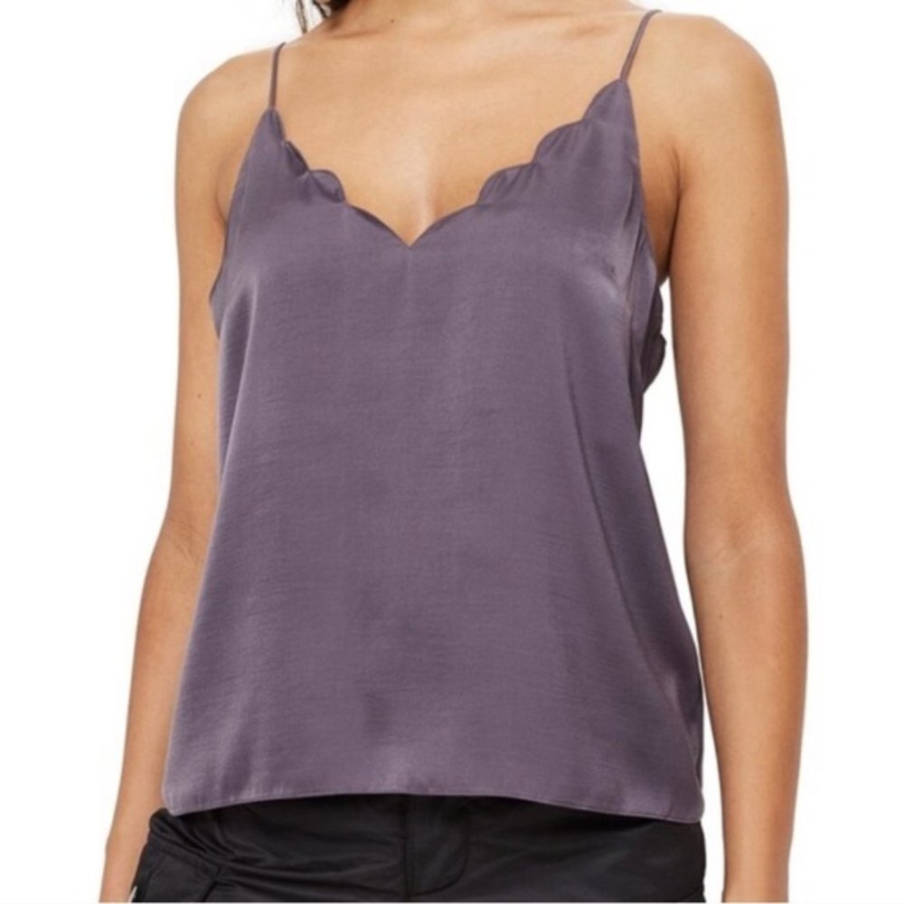 Top shop purple scalloped neckline tank top